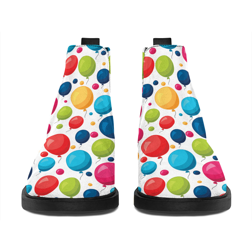 Cartoon Balloon Pattern Print Flat Ankle Boots