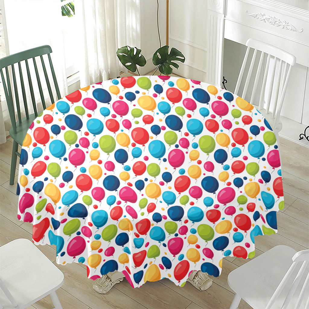 Cartoon Balloon Pattern Print Waterproof Round Tablecloth