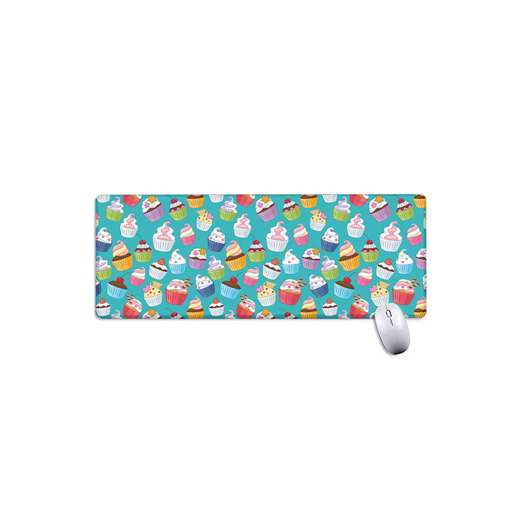 Cartoon Cupcake Pattern Print Extended Mouse Pad