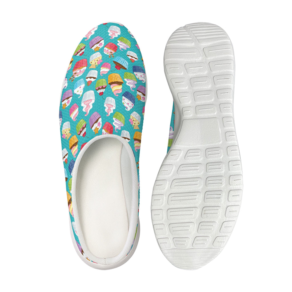 Cartoon Cupcake Pattern Print Mesh Casual Shoes