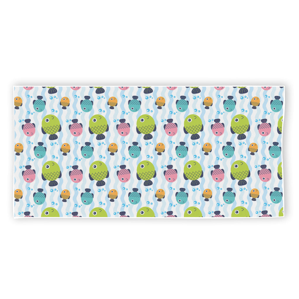 Cartoon Fish Pattern Print Beach Towel