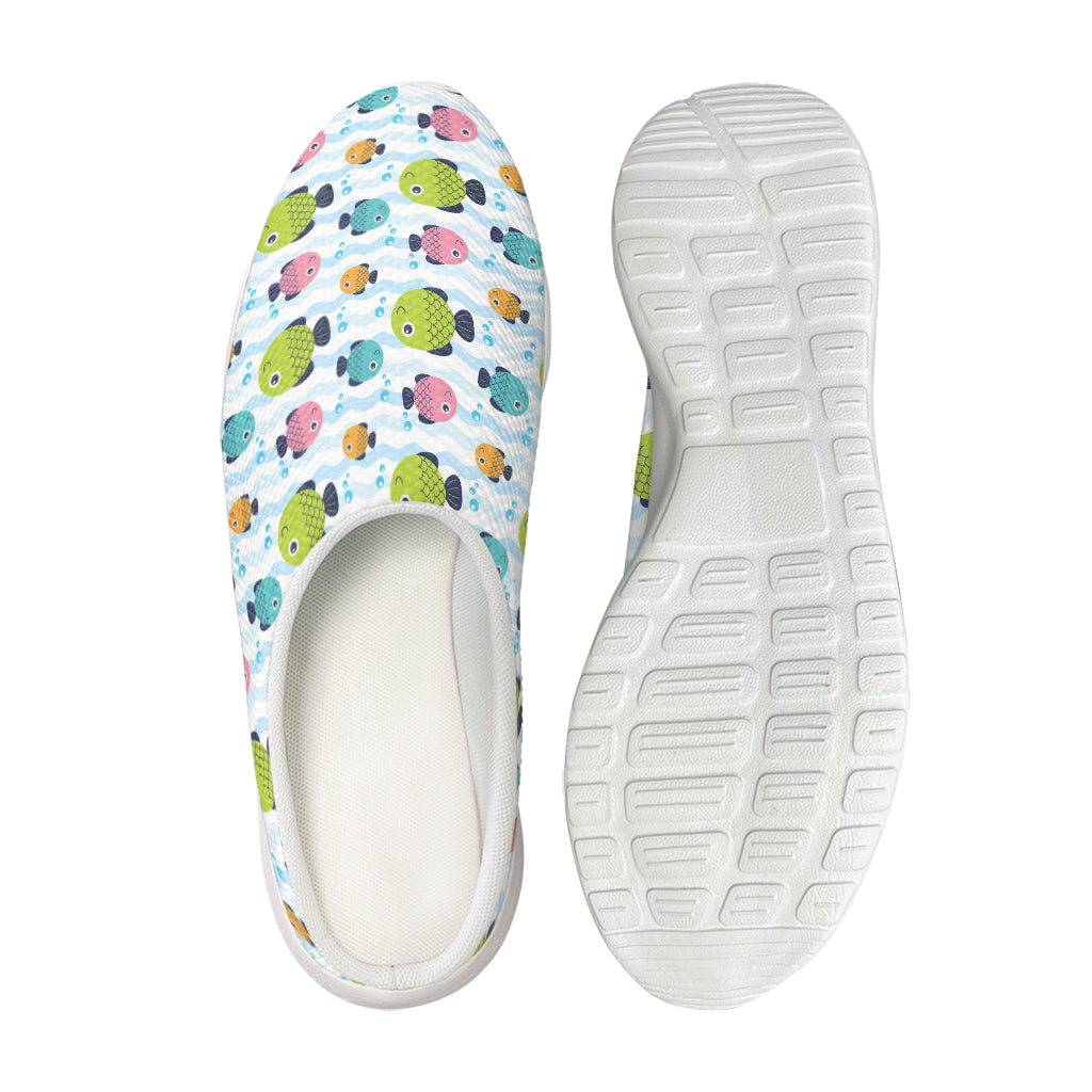Cartoon Fish Pattern Print Mesh Casual Shoes