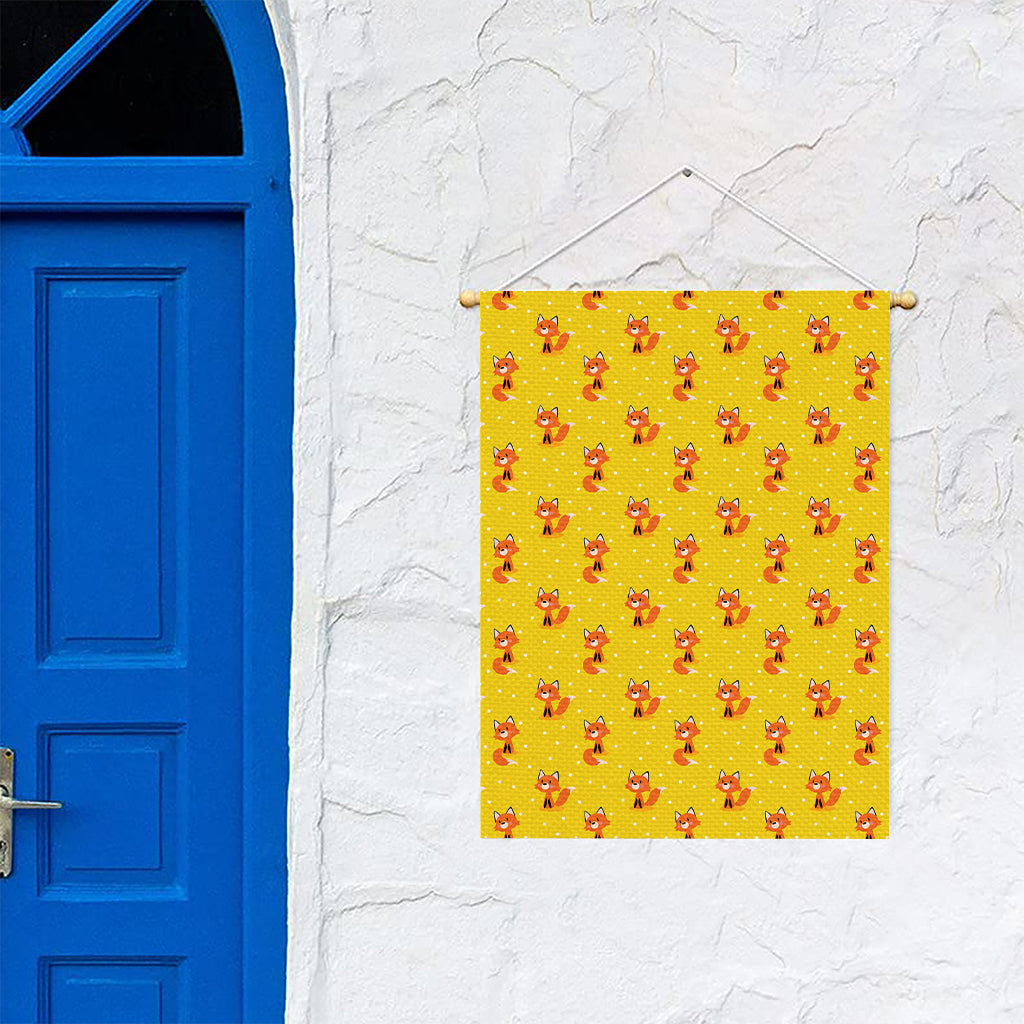 Cartoon Fox Pattern Print Garden Flag