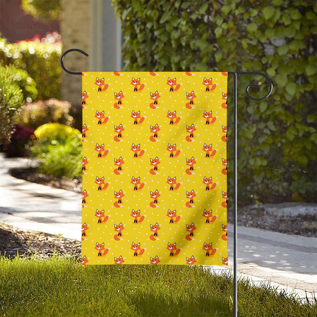 Cartoon Fox Pattern Print House Flag