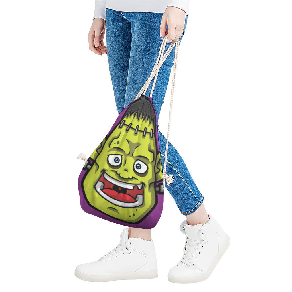 Cartoon Frankenstein Print Drawstring Bag