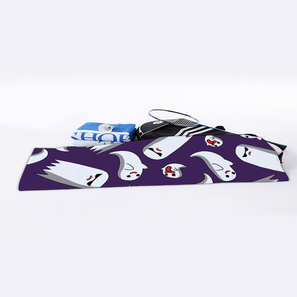 Cartoon Ghost Pattern Print Sports Towel