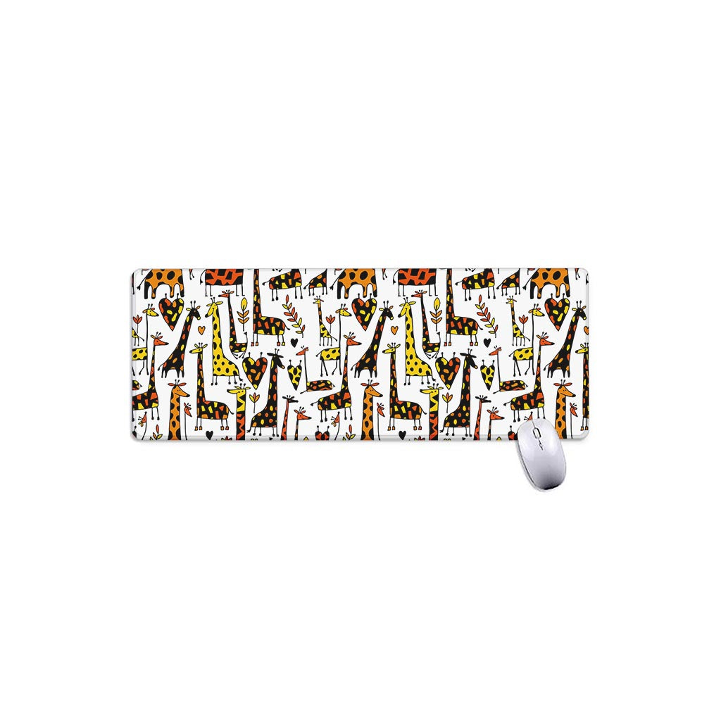 Cartoon Giraffe Pattern Print Extended Mouse Pad