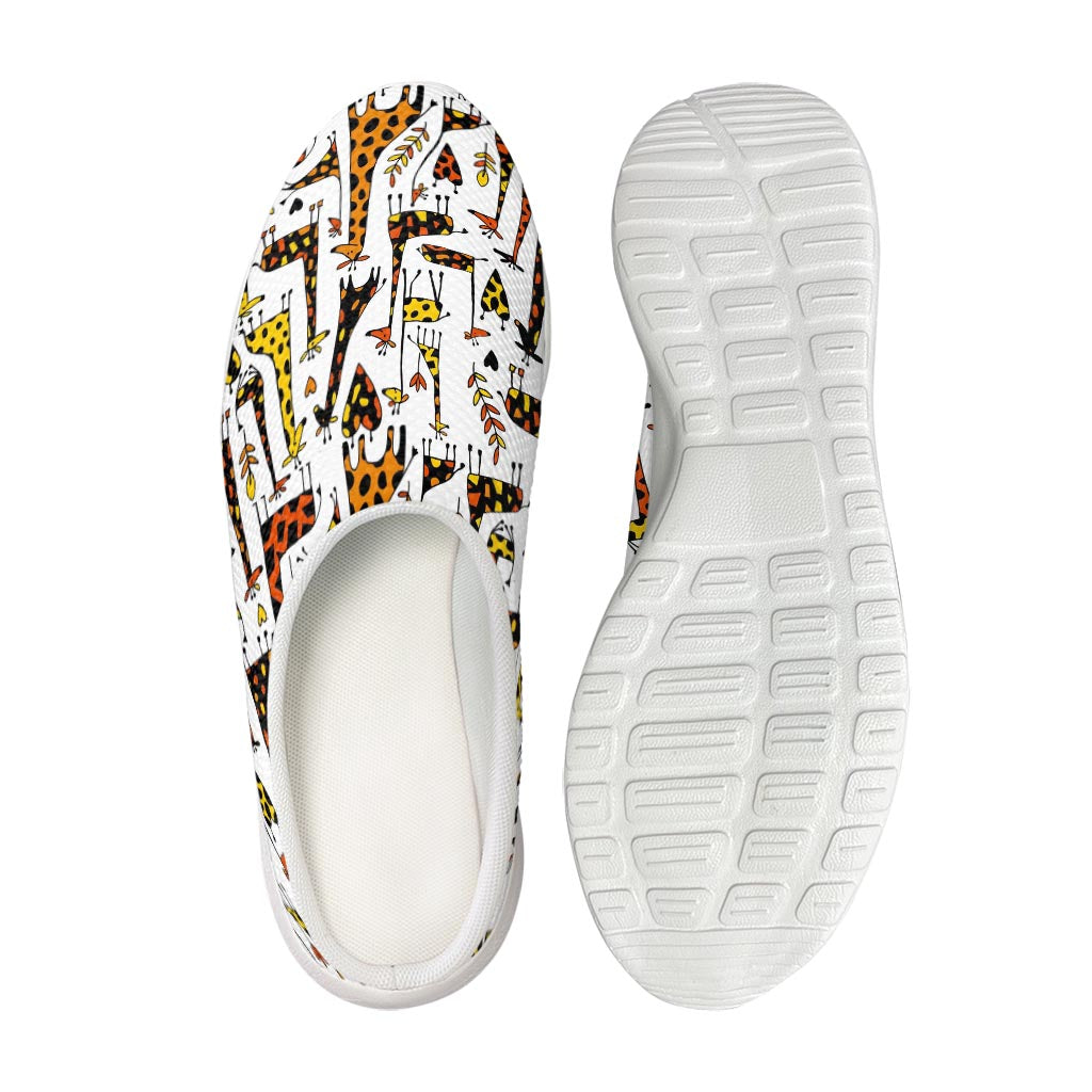 Cartoon Giraffe Pattern Print Mesh Casual Shoes