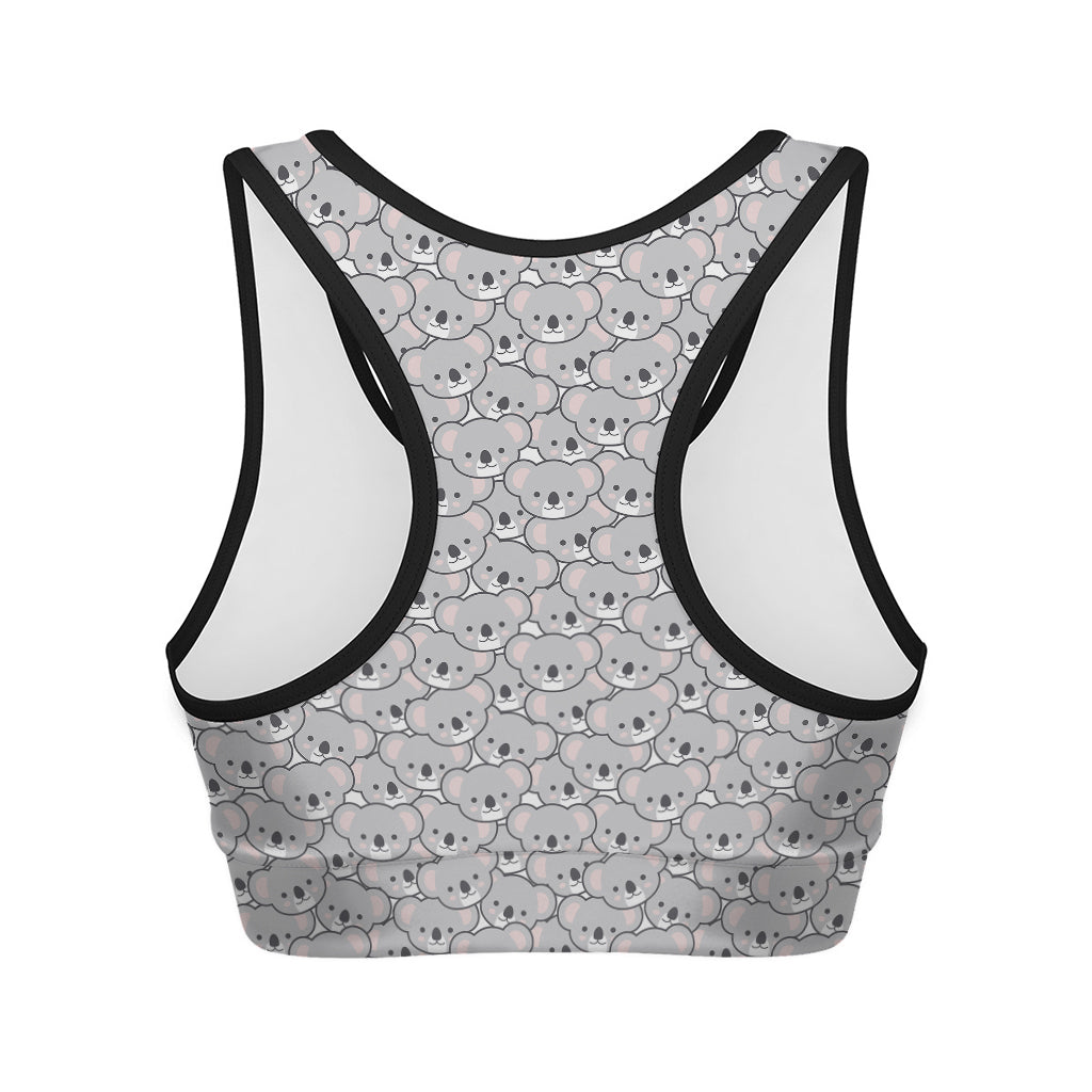 Cartoon Koala Pattern Print Women's Sports Bra