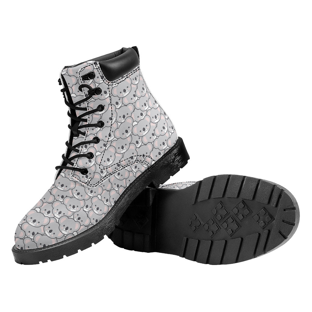Cartoon Koala Pattern Print Work Boots