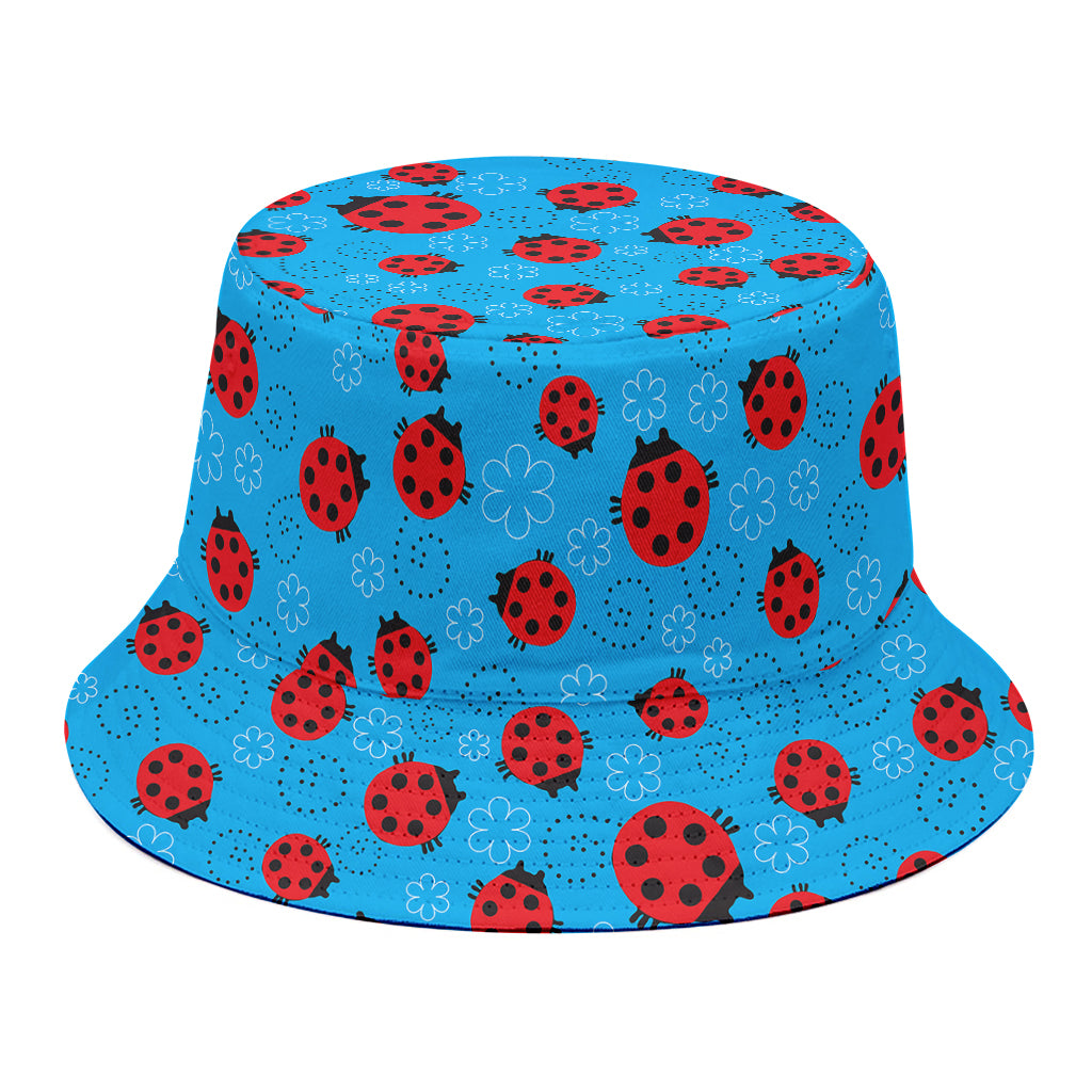Cartoon Ladybird Pattern Print Bucket Hat