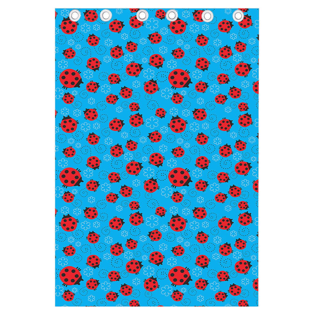 Cartoon Ladybird Pattern Print Curtain
