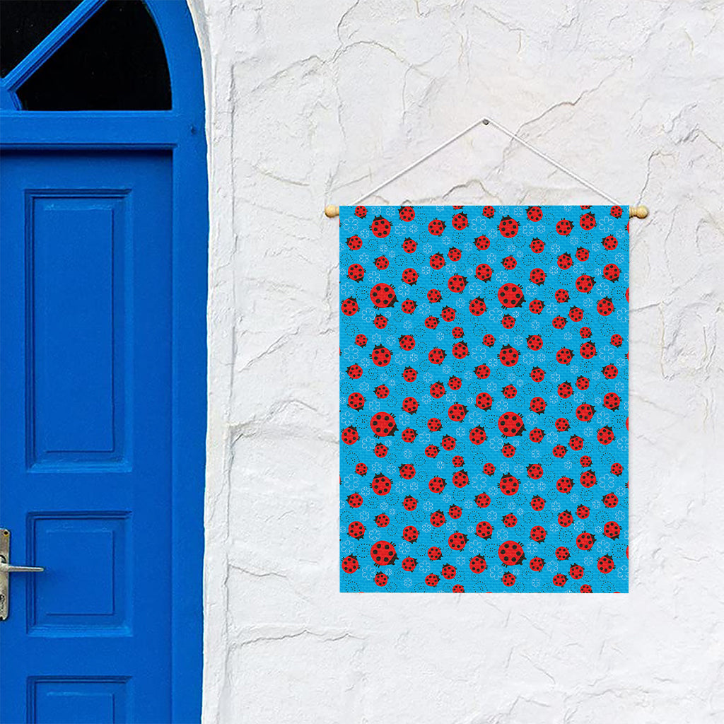 Cartoon Ladybird Pattern Print Garden Flag