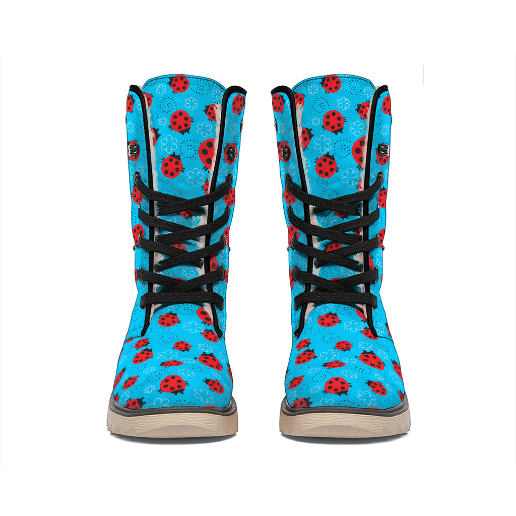 Cartoon Ladybird Pattern Print Winter Boots