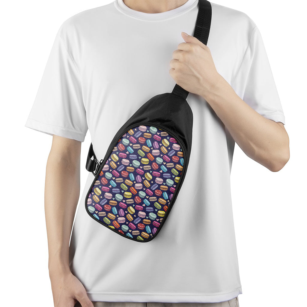 Cartoon Macaron Pattern Print Chest Bag