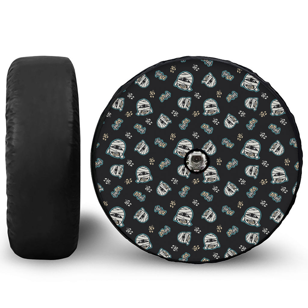 Cartoon Mummy Pattern Print Tire Cover With Camera Hole