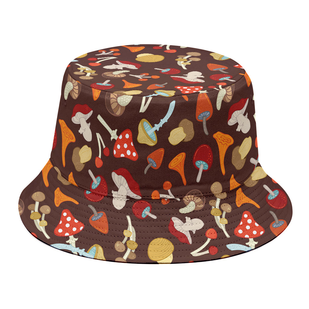 Cartoon Mushroom Pattern Print Bucket Hat