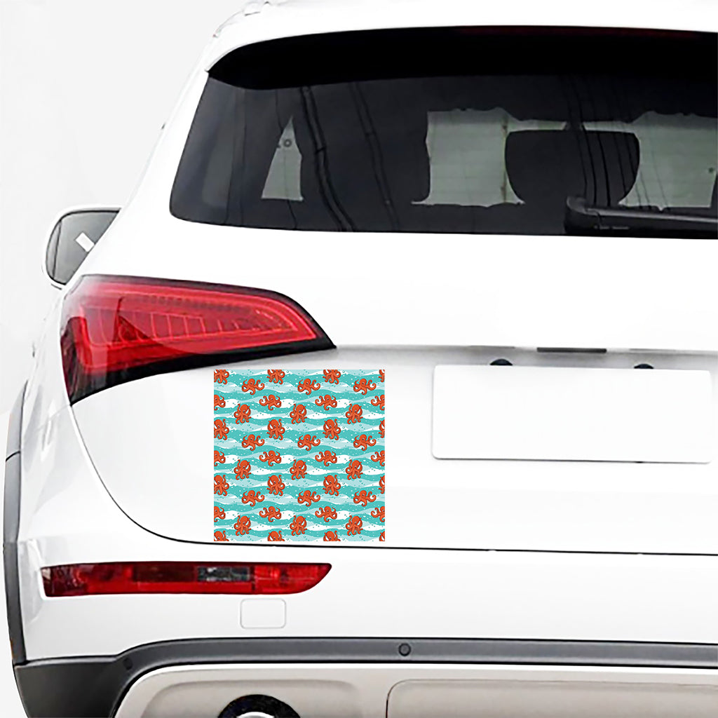 Cartoon Octopus Pattern Print Car Sticker