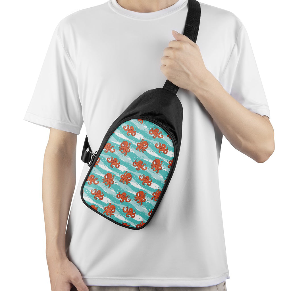 Cartoon Octopus Pattern Print Chest Bag
