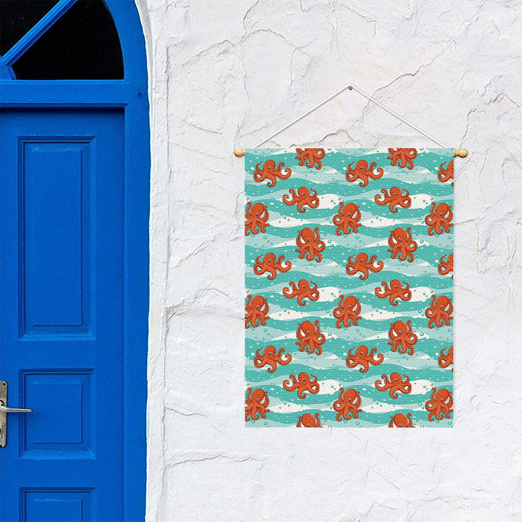 Cartoon Octopus Pattern Print Garden Flag