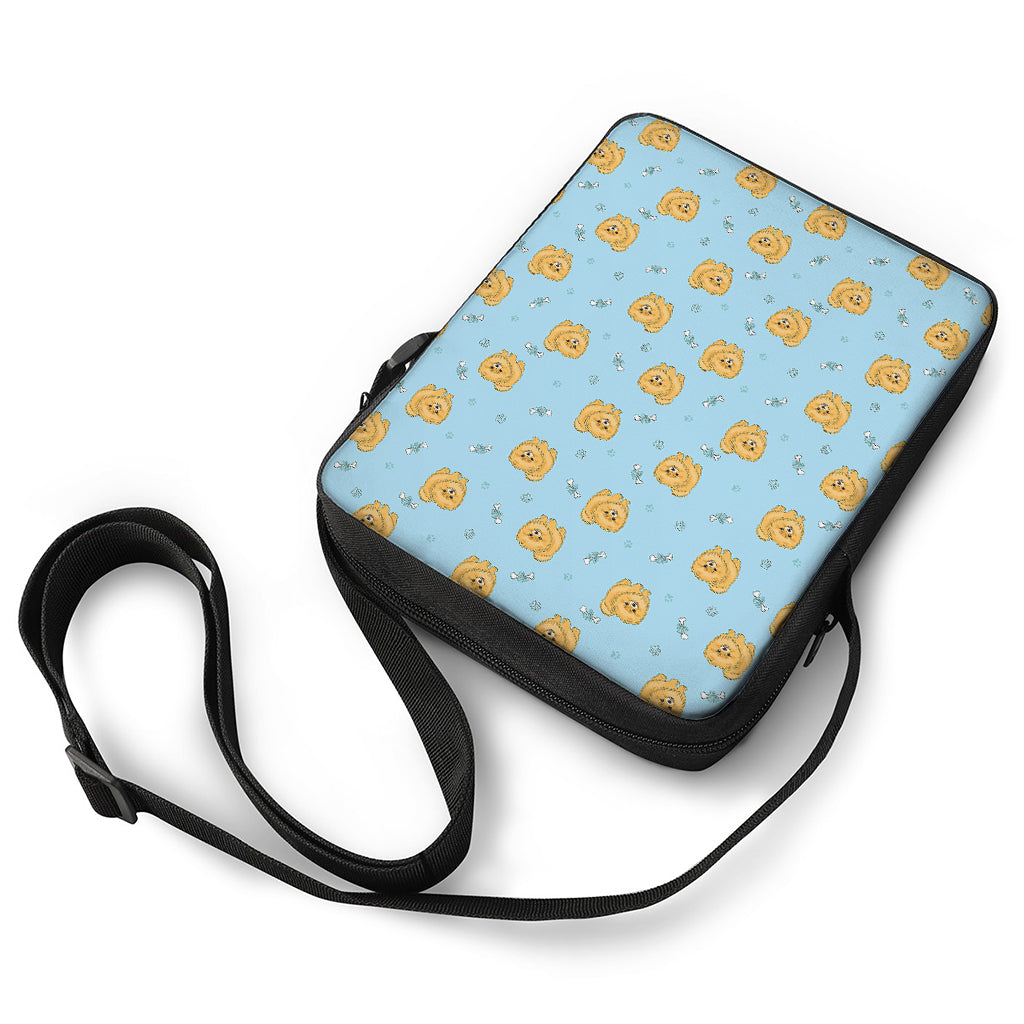 Cartoon Pomeranian Pattern Print Rectangular Crossbody Bag