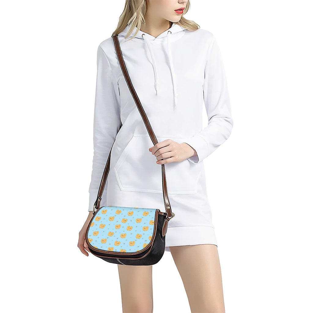 Cartoon Pomeranian Pattern Print Saddle Bag