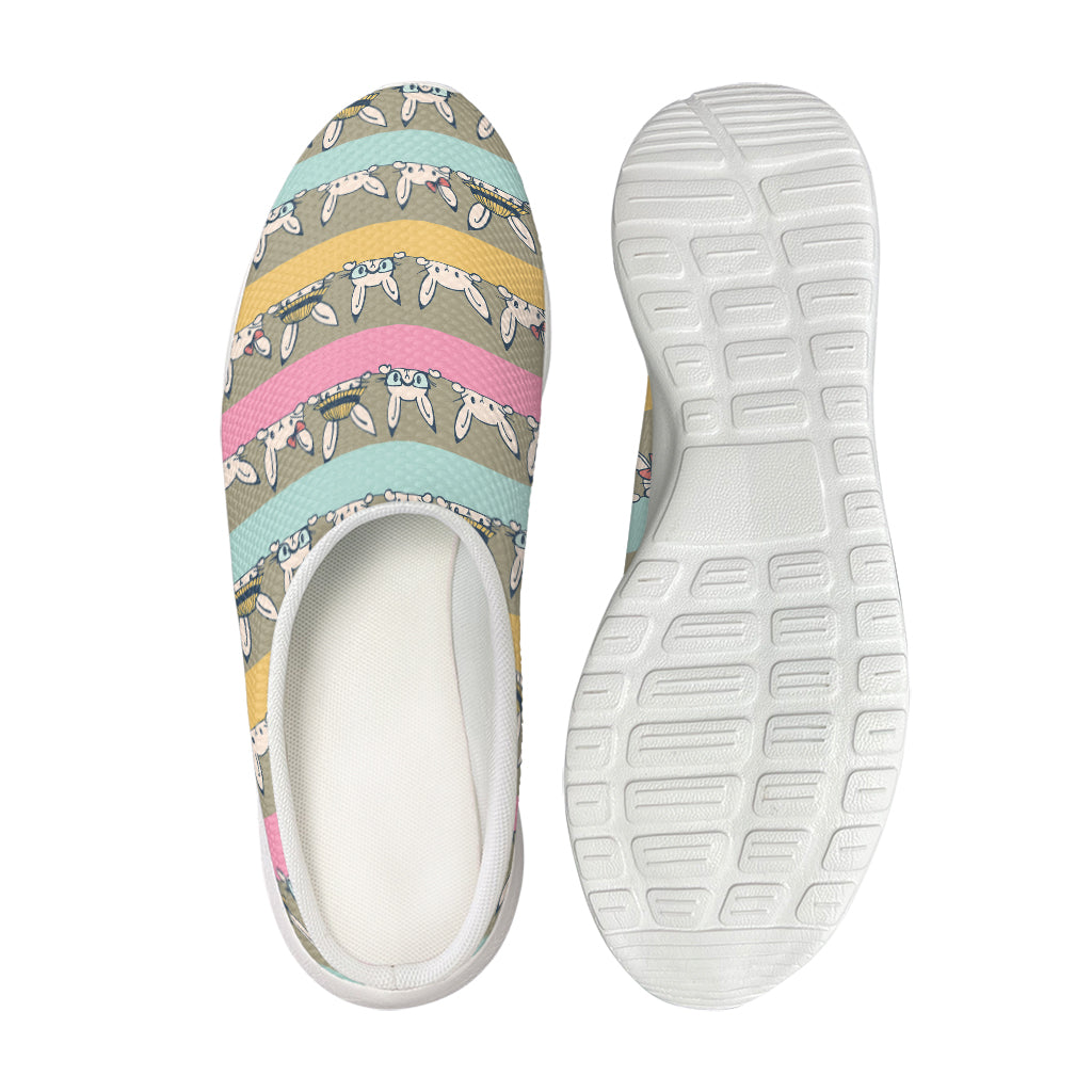 Cartoon Rabbit Pattern Print Mesh Casual Shoes