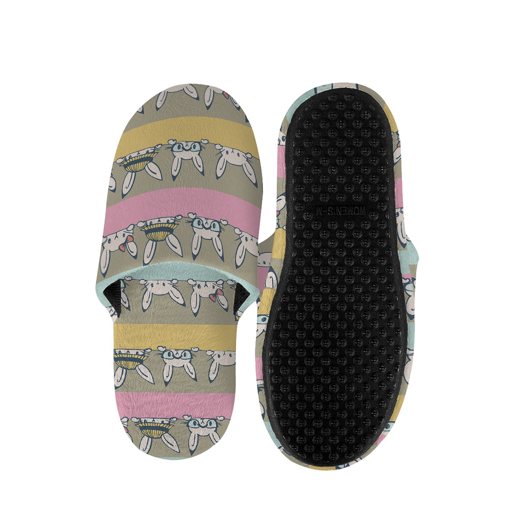Cartoon Rabbit Pattern Print Slippers