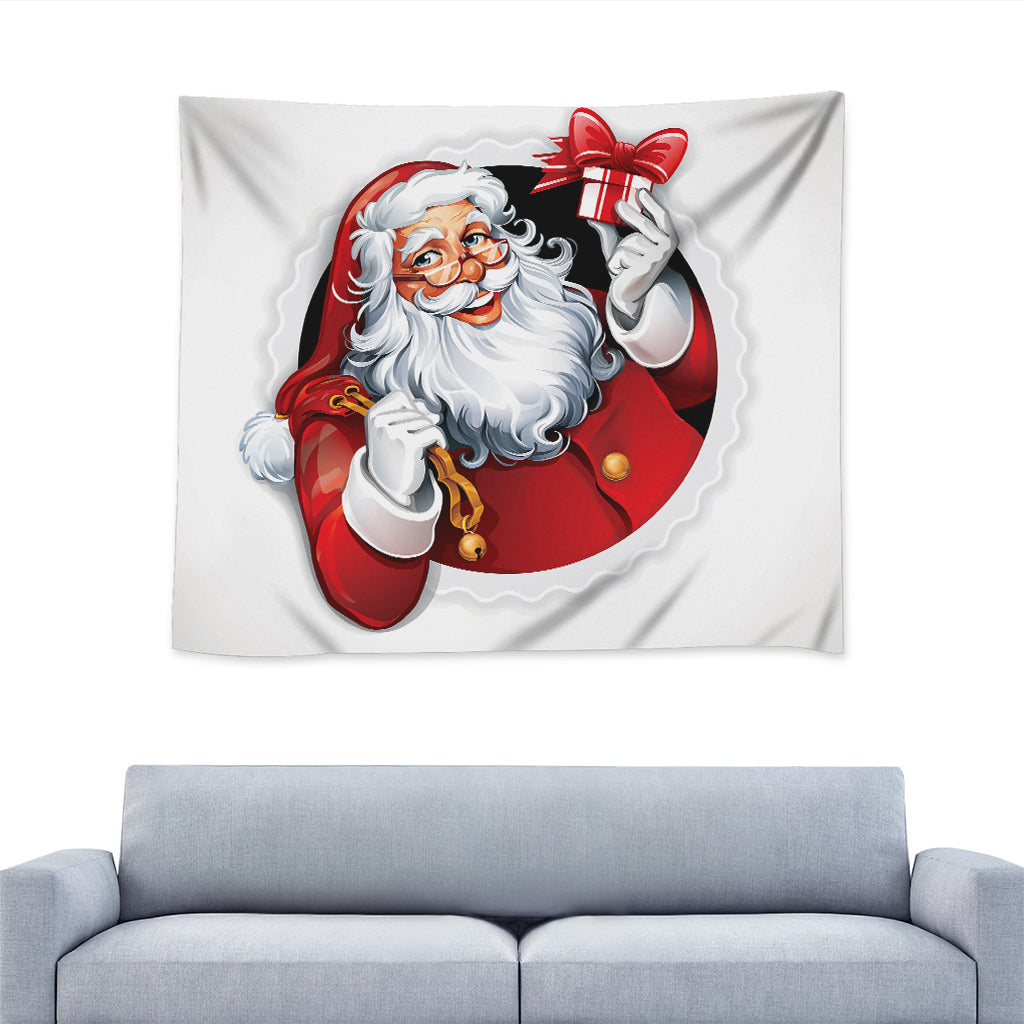 Cartoon Santa Claus Print Tapestry