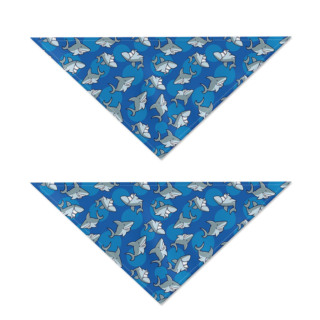 Cartoon Shark Pattern Print Dog Bandana