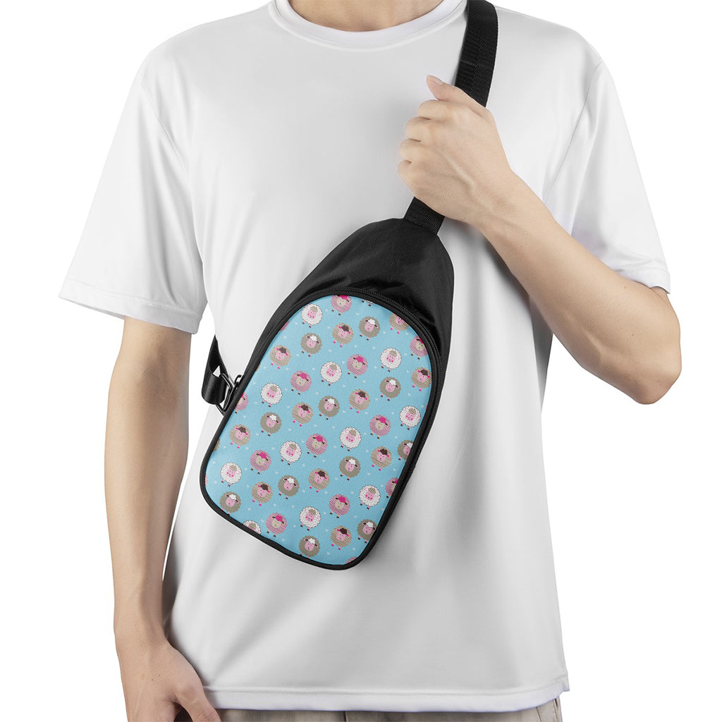 Cartoon Sheep Pattern Print Chest Bag