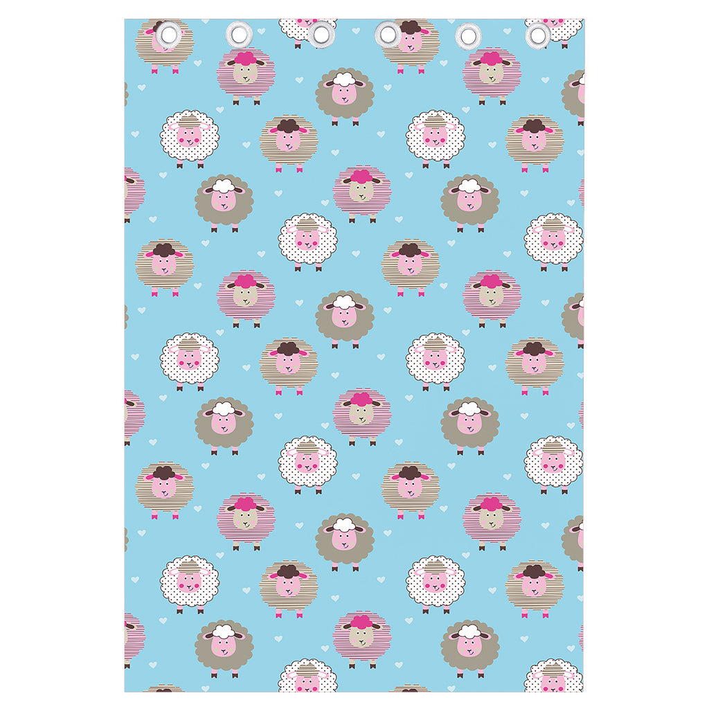 Cartoon Sheep Pattern Print Curtain