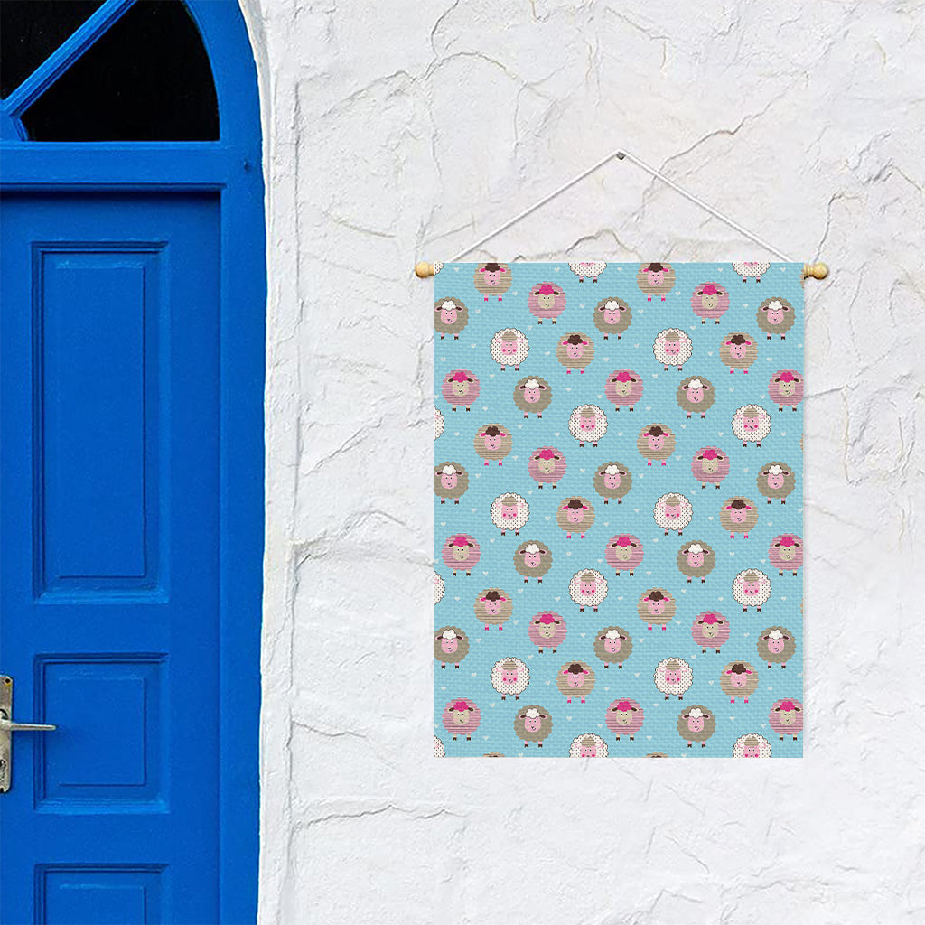 Cartoon Sheep Pattern Print Garden Flag