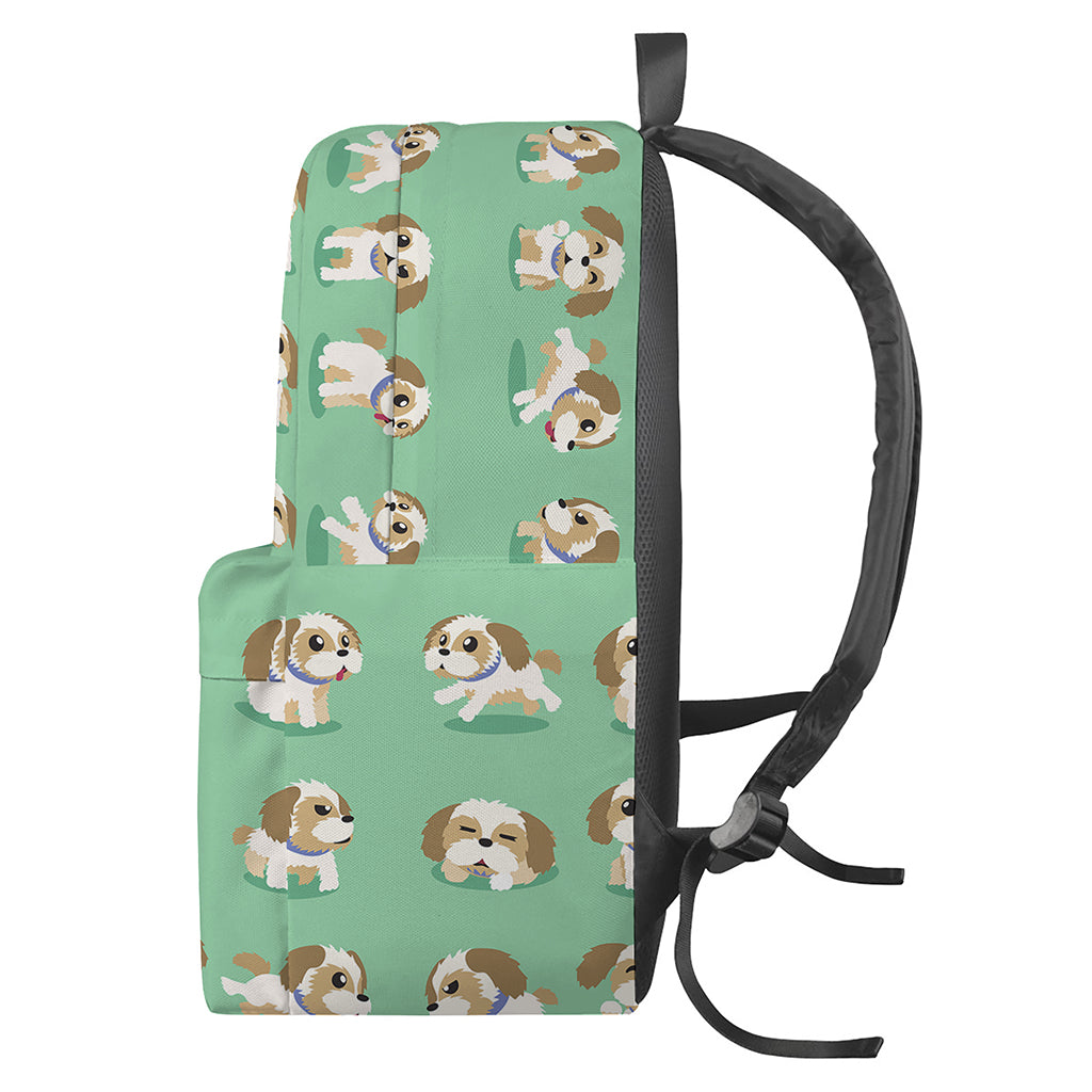 Cartoon Shih Tzu Pattern Print Backpack