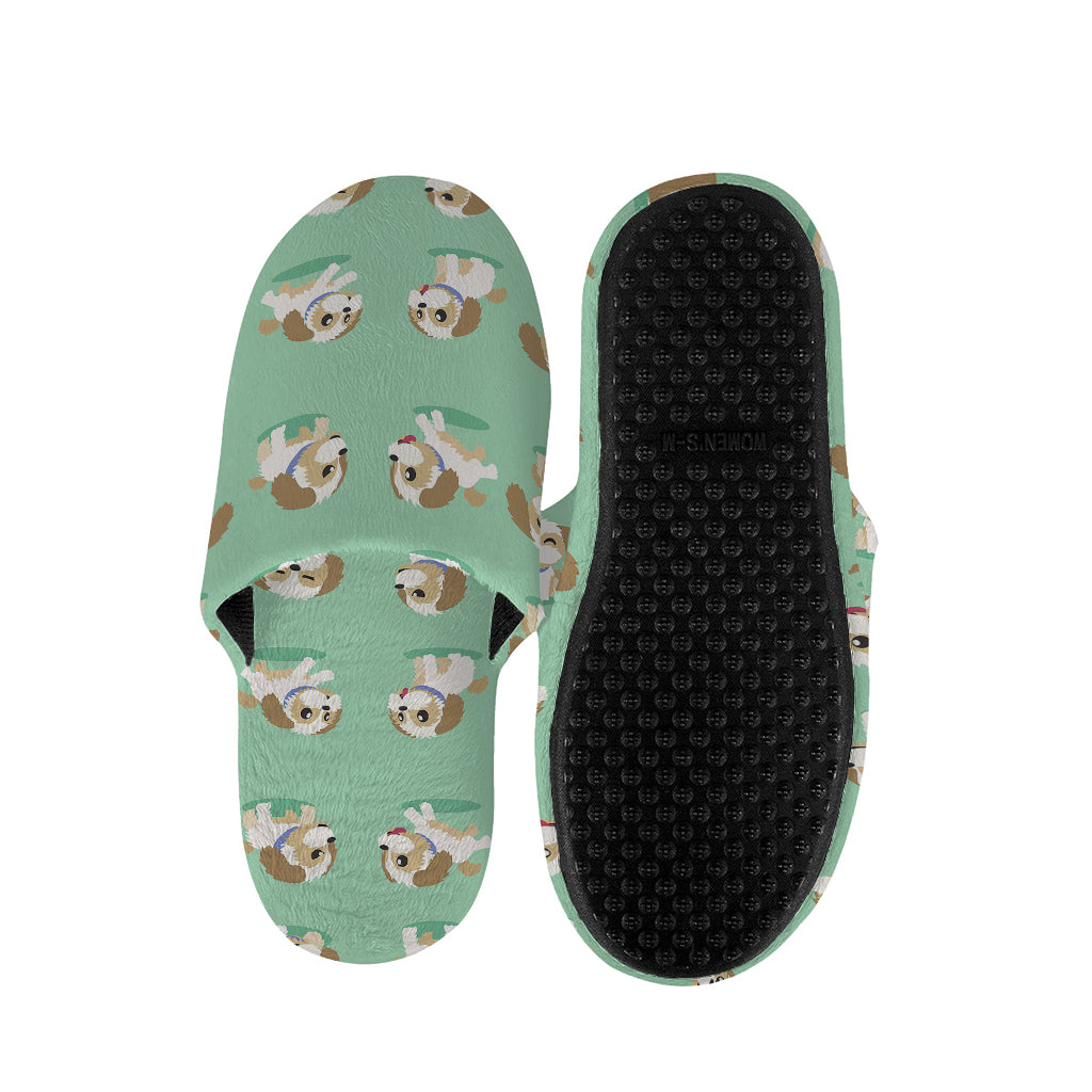 Cartoon Shih Tzu Pattern Print Slippers