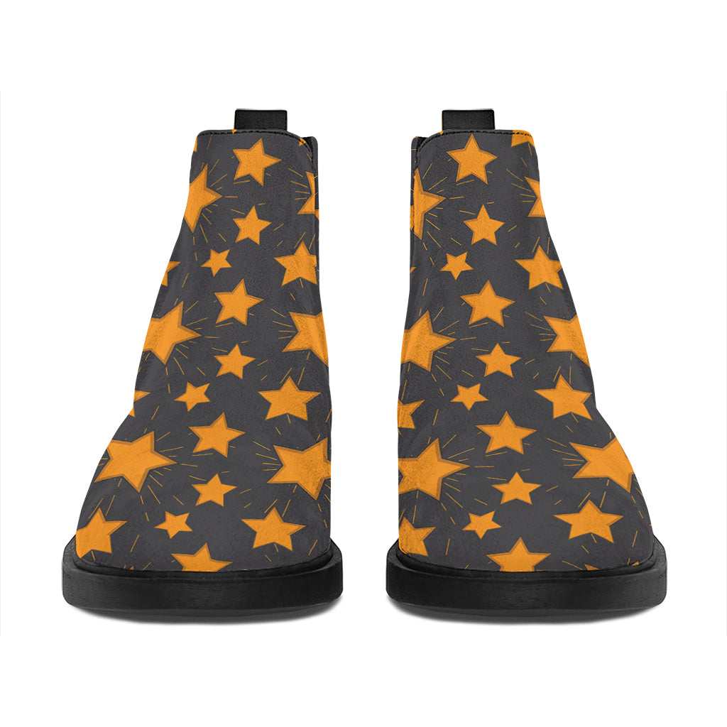 Cartoon Star Pattern Print Flat Ankle Boots