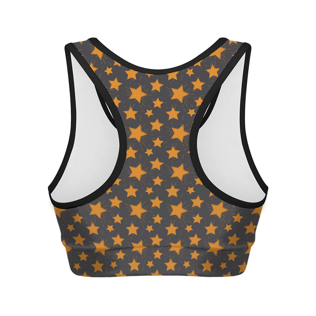 Cartoon Star Pattern Print Women's Sports Bra