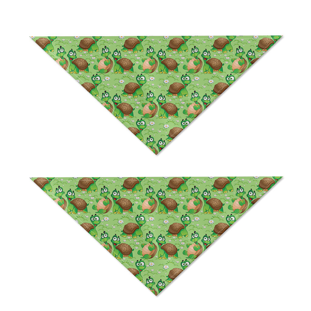 Cartoon Turtle Pattern Print Dog Bandana