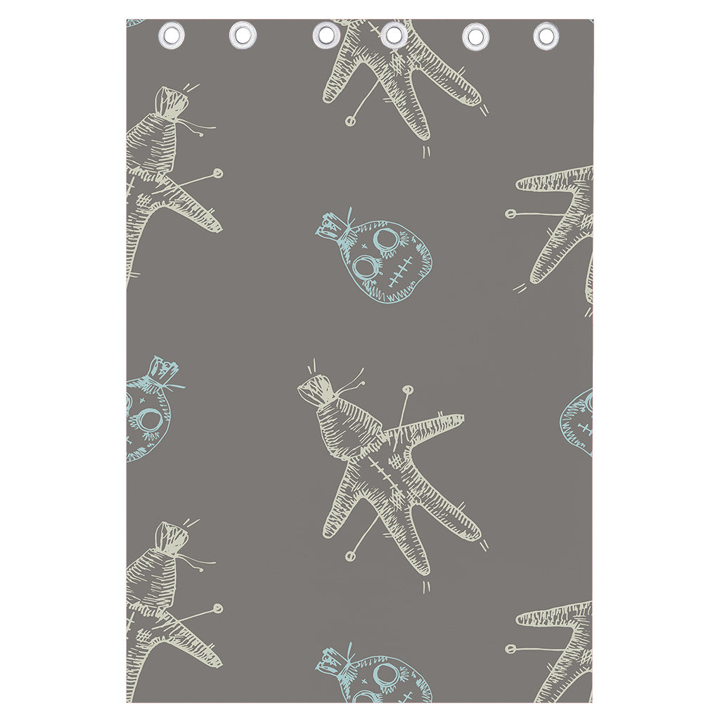 Cartoon Voodoo Doll Pattern Print Curtain