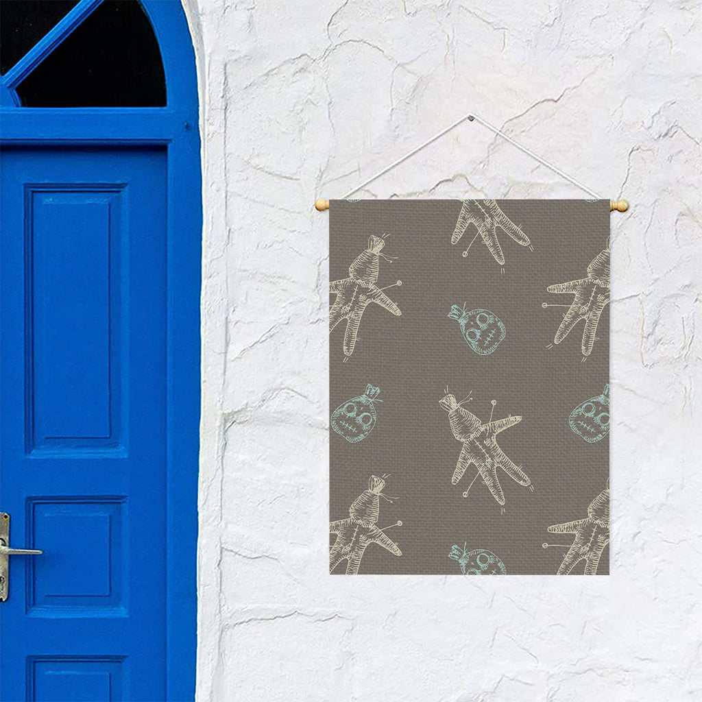 Cartoon Voodoo Doll Pattern Print Garden Flag
