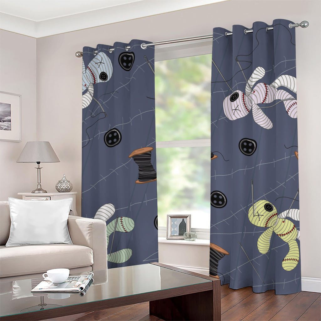 Cartoon Voodoo Doll Print Grommet Curtains