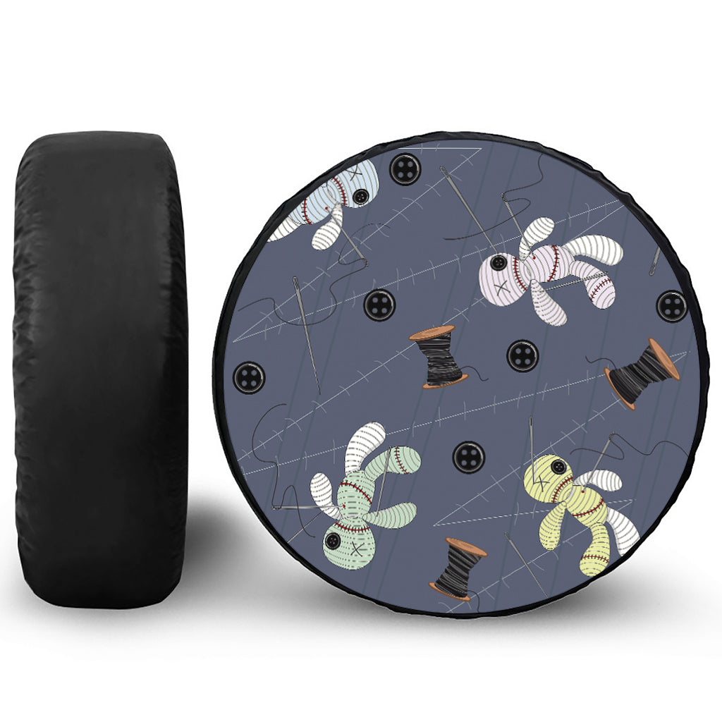 Cartoon Voodoo Doll Print Leather Spare Tire Cover