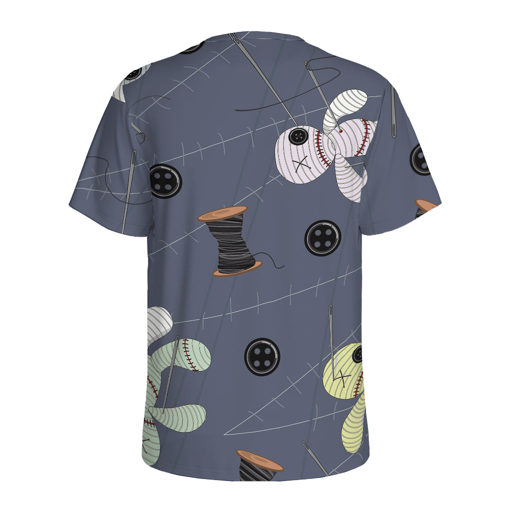 Cartoon Voodoo Doll Print Men's Sports T-Shirt