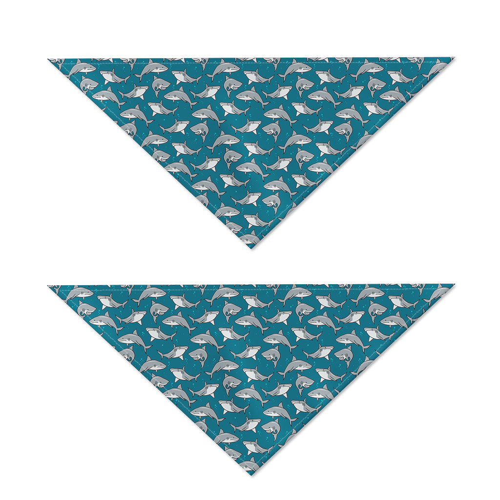 Cartoon White Shark Pattern Print Dog Bandana