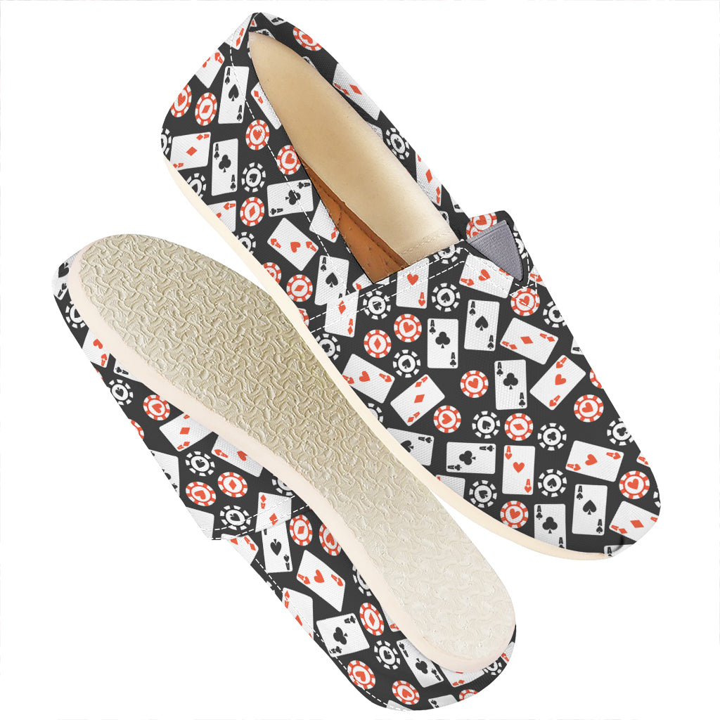 Casino Chip And Card Pattern Print Casual Shoes