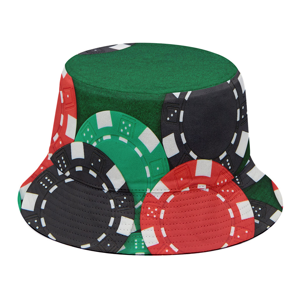 Casino Poker Chips Print Bucket Hat
