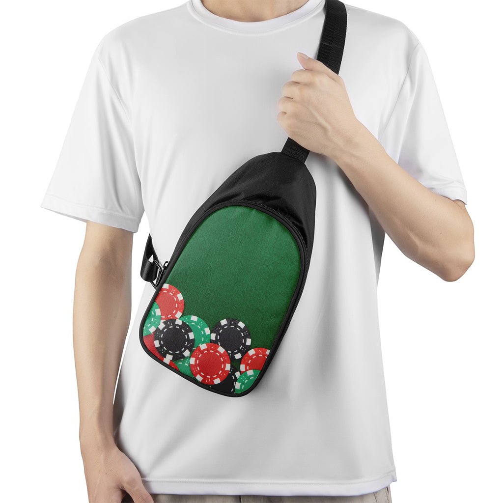 Casino Poker Chips Print Chest Bag