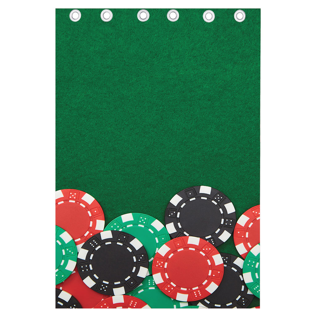Casino Poker Chips Print Curtain