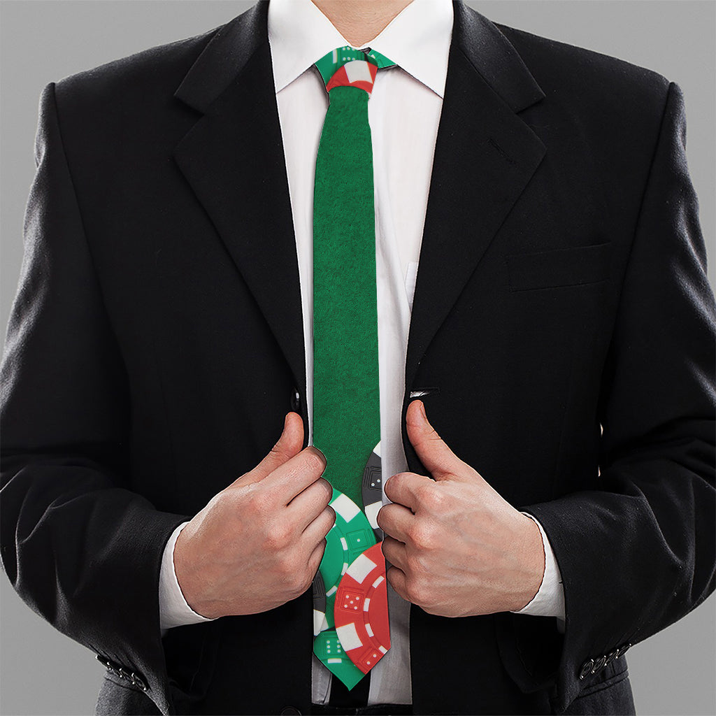 Casino Poker Chips Print Necktie