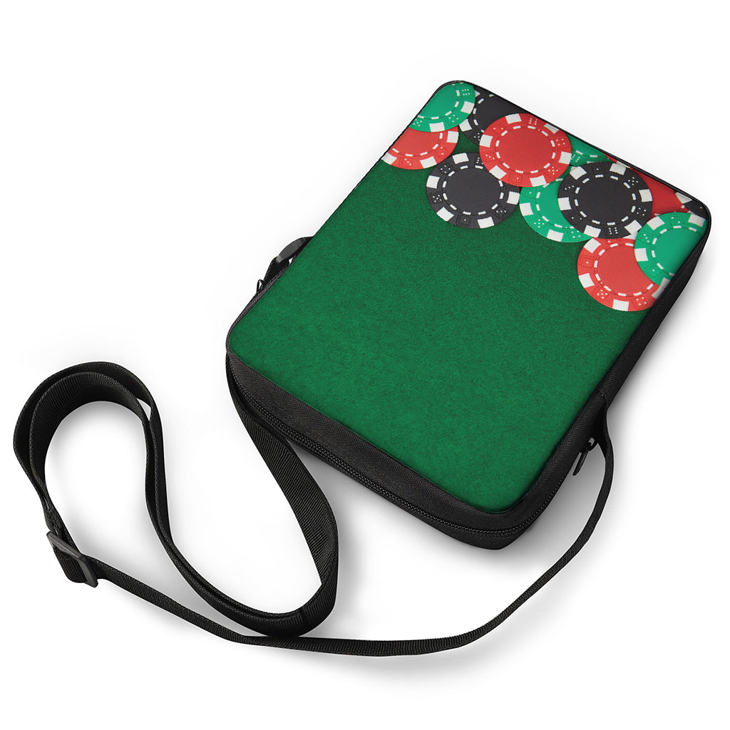 Casino Poker Chips Print Rectangular Crossbody Bag